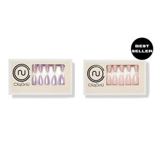 CliqOnU Ready To Wear Nail Set - Nude Bella & Mystic Pearl
